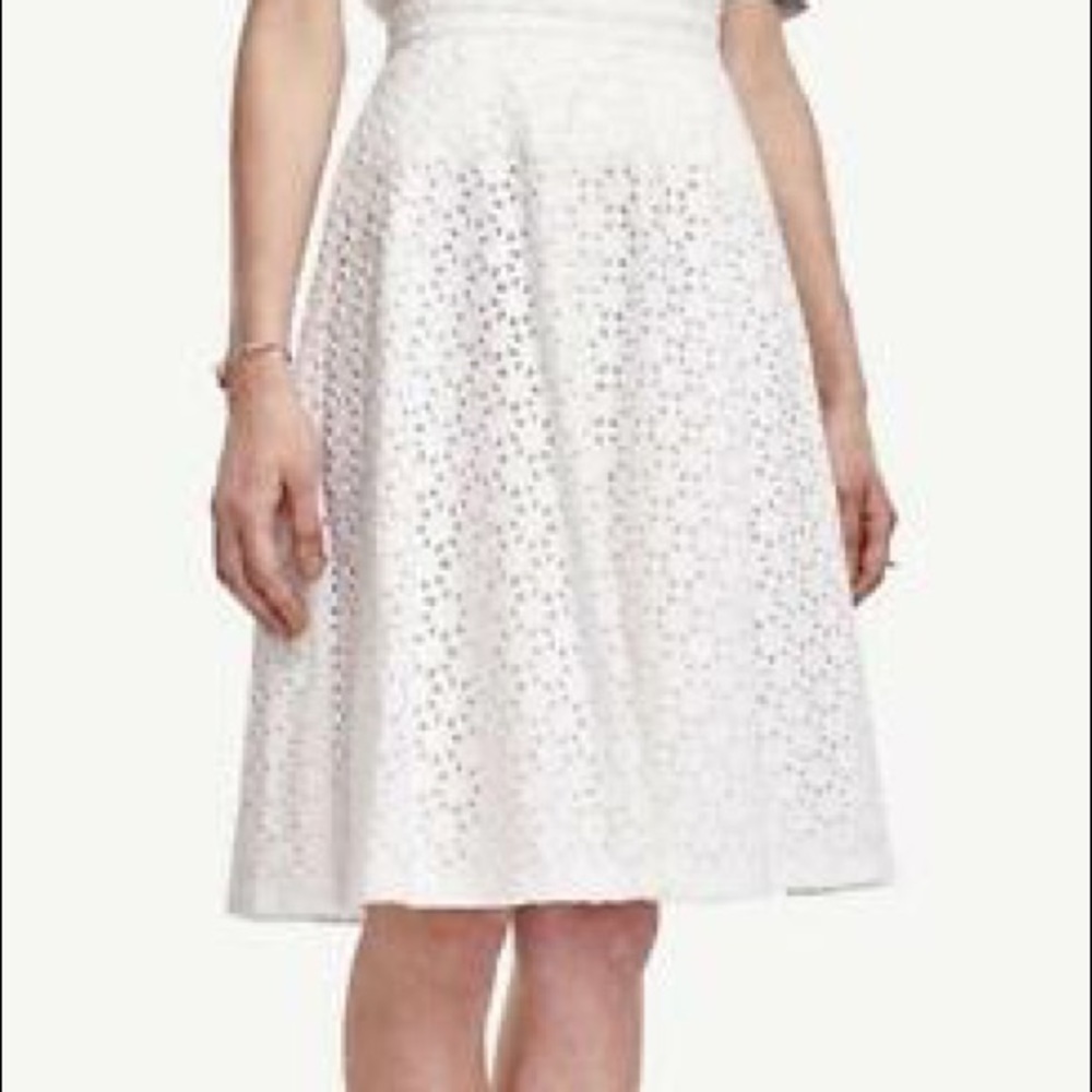 NWT Ann Taylor white eyelet full midi skirt. 4
